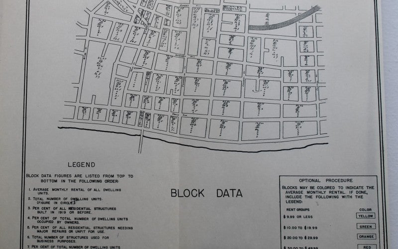 Block Data Map sample from 1935 Technique for a Real Property Survey